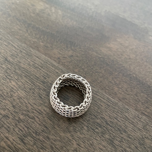 Tiffany Mesh - silver ring size 6/bague en argent taille 6 - Picture 3 of 4